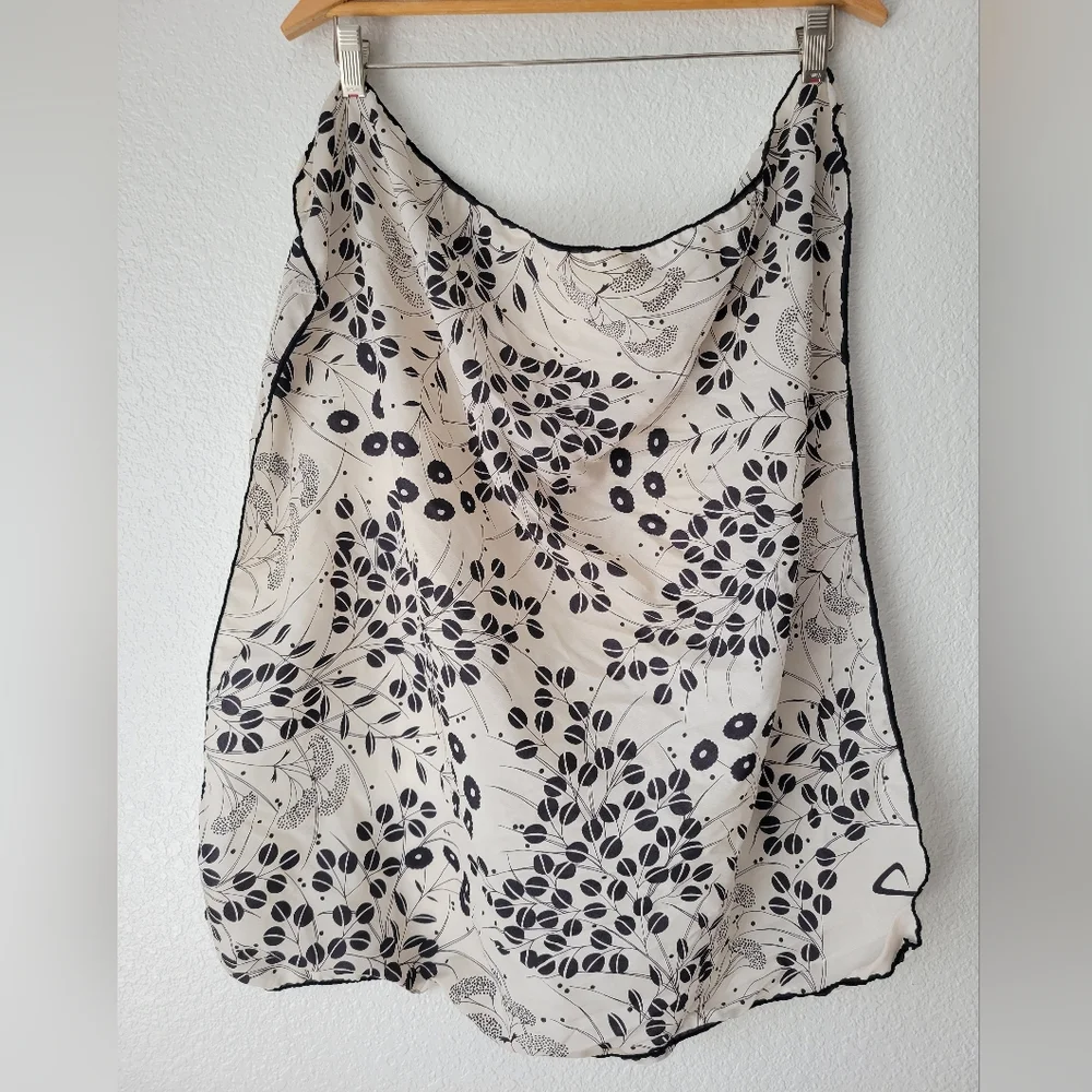 vintage black and white floral scarf